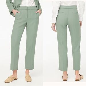 NWT J CREW crepe straight-leg cropped pant in Topiary
